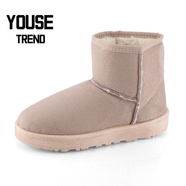 

boots winter warm shoes women snow platdorm slip-on plush colorful, Black