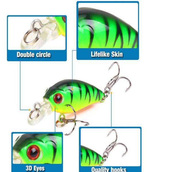 

1pcs minnow fishing lure 4.5cm 3.8g 3d eyes wobblers with 8# hooks water hard bait fishing tackle pesca carp c bbysaz