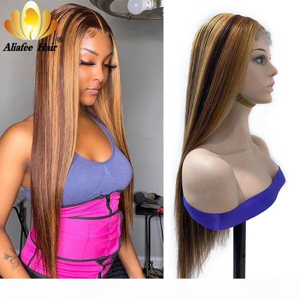 

коричневый белый основные цвета прямые волосы парик парик 4x4 lace closure human 150% плотность remy с волос младенца для женщин, Black;brown