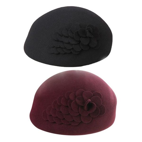 

войлок берет наклонный зима цветочные hat lady hat элегантный casual, Blue;gray