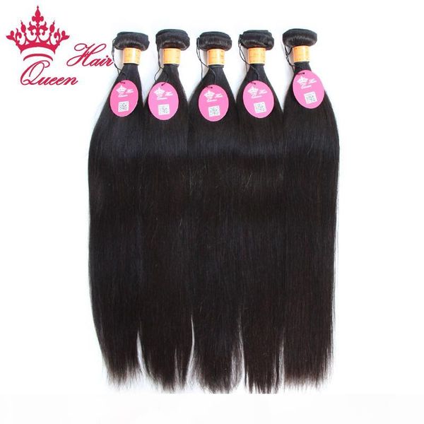 

queen hair indain human hair, 100% virgin lndian hair 5pcs lot color1b# 500g lot straight hair 8"-28" dhl ing, Black