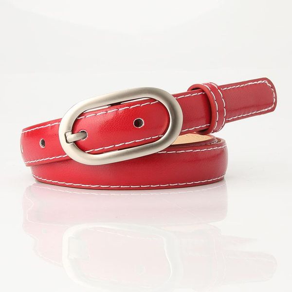 

pu leather women 2020 skinny waist belt for dress solid color metal buckle narrow waistband women accessories summer dress strap, Black;brown