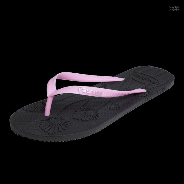

slippers fashion women sandals summer beach flip flops slipper flat with outdoor indoor trendy ladies casual footwear1, Black