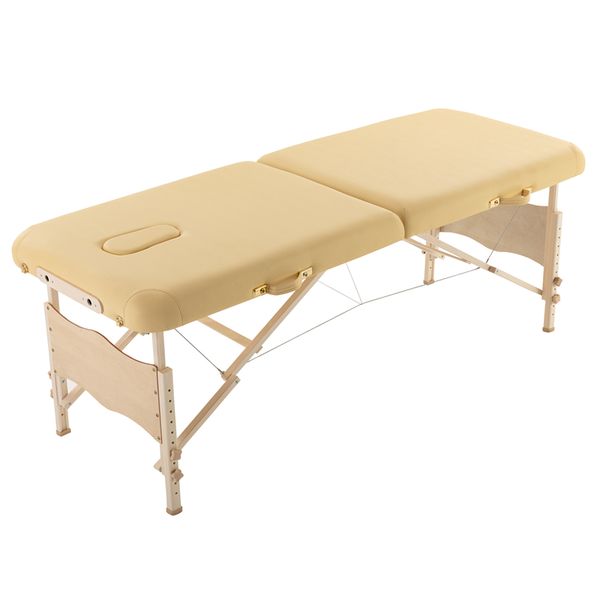 

us stock portable massage bed pu leather spa bed 84 inch long 2 section w adjustable folding massage table