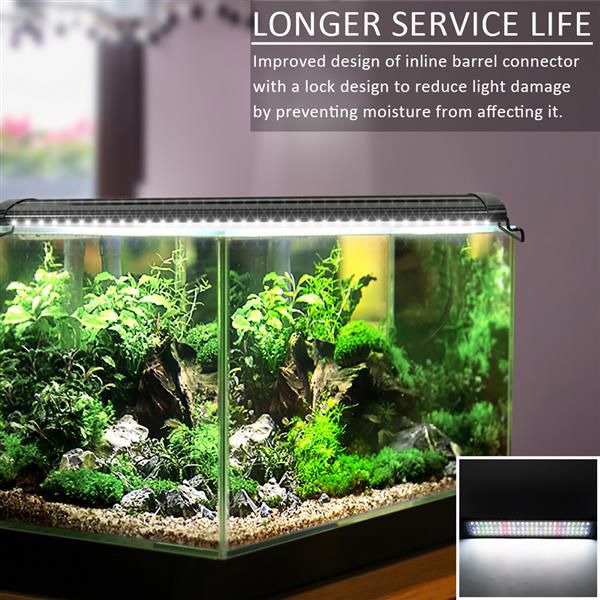 

18w 78led full spectrum water grass lamp 23.6inch black indoor aquarium lights (suitable for 23.6-31.49inch long aquarium)