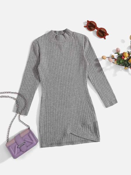 

toddler girls mock neck wrap dress she, Red;yellow