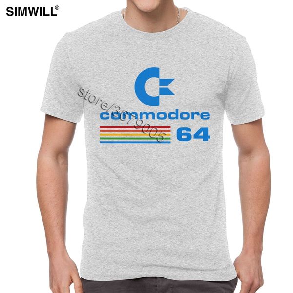 

sport men cool commodore 64 c64 sid amiga retro 8 bit t shirt short sleeves pure cotton tee print t-shirt crew neck trendy fans tshirt