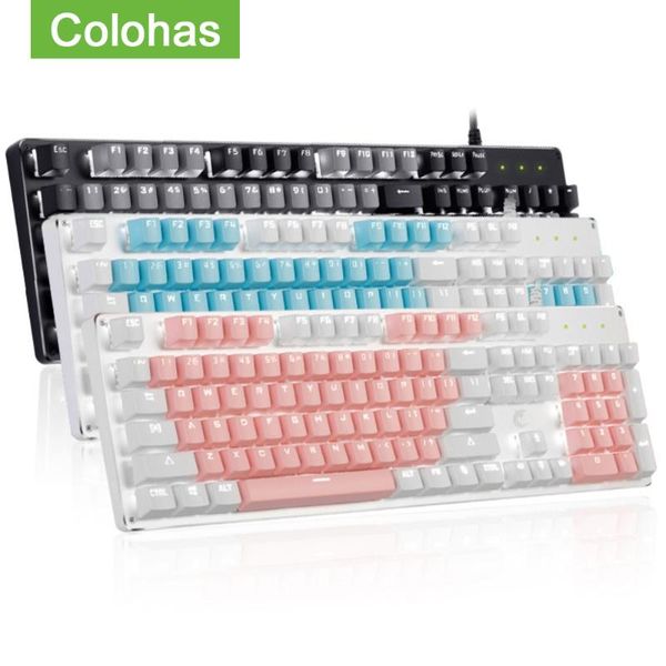 

keyboard mouse combos usb wired gaming mechanical combo for pc gamer blue switch 104keys set with white backlight