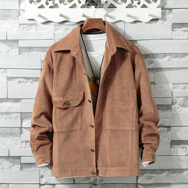 

autumn korean jacket men's slim fashion solid color casual multi-pocket tooling jacket men streetwear hip hop bomber men1, Black;brown