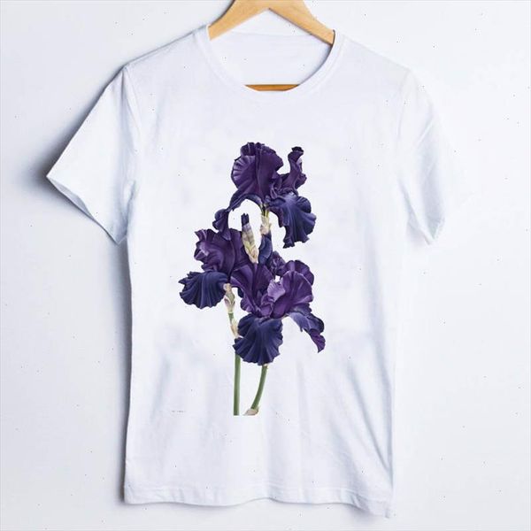 

tees for women print beach holiday floral flower short sleeve 90s ladies t shirt clothes lady clothing female t shirt, White
