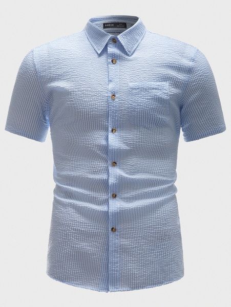 

men pocket front striped shirt 99dt#, White;black
