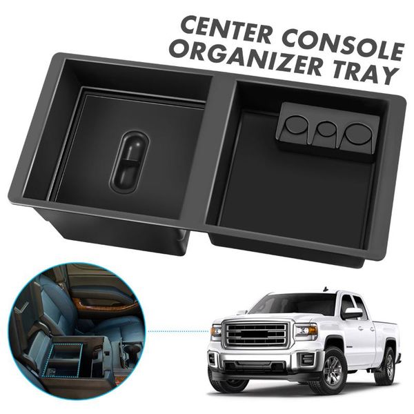 

audew car central console armrest storage box arm rest tray container holder for 2014-2020 silverado suburban tahoe sierra