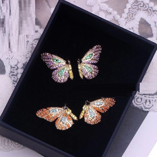 

rose gold fashion women jewelry beautiful animal design micro pave rainbow cz animal earring1, Golden;silver