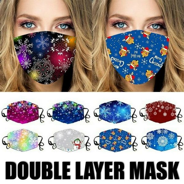 

fashion christmas kids face masks printed xmas face masks anti dust fog snowflake mouth cover breathable washable