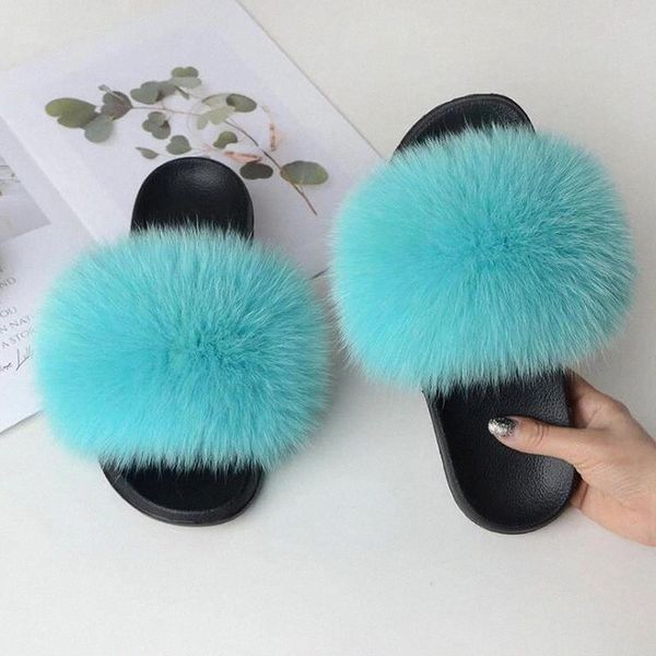 

new women multicoloured fluffy fur slippers summer comfortable fur beach flip flops ladies plush furry slides customized #ay7v, Black