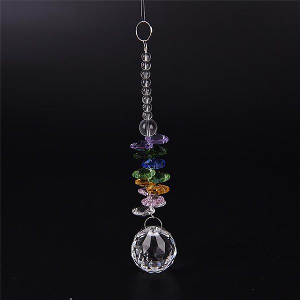 

1pc hanging glass crystal ball prism pendant ornament rainbow wedding gift new, Silver