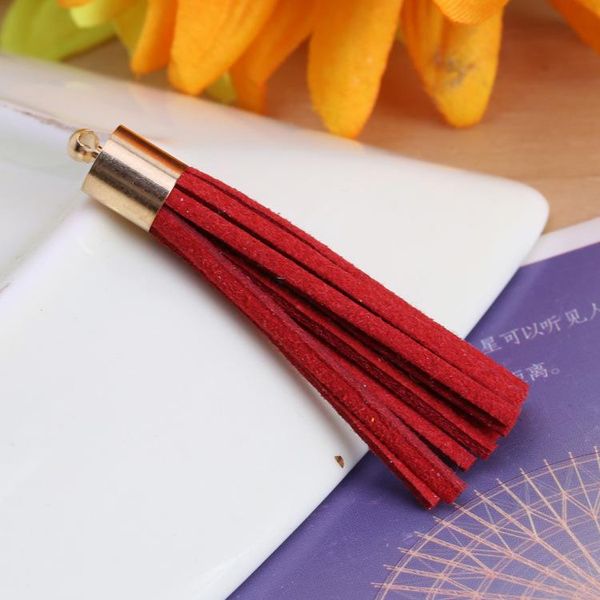 

20pcs faux leather trim tassel diy earrings jewelry accessories craft fringe garment sewing decor metal hat tassels pendant 50mm h bbykud