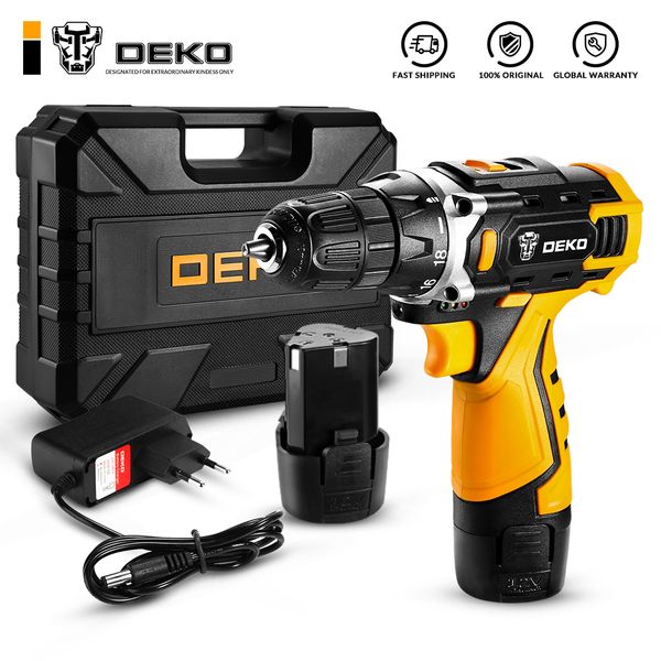 

deko new arrival banger 12v mini wireless power driver cordless drill screwdriver home diy dc lithium-ion battery esay to handle c1220