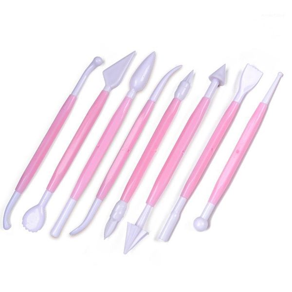 

8pcs/set flower sugarcraft modelling tools plastic fondant cake decorating for kitchen accessories random color ct10721