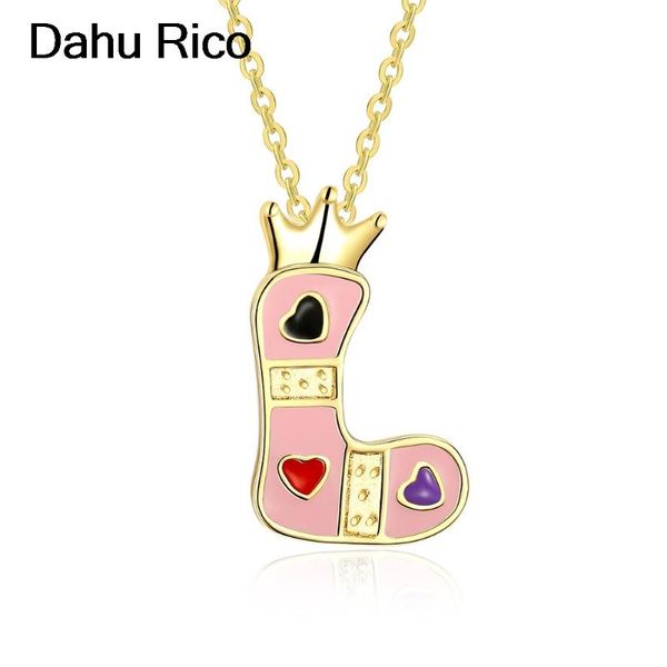

pendant necklaces initial letter l crown jewelery friends dia de la madre sieraden collana dahu rico brand gold color, Silver