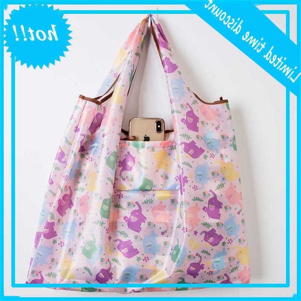 

new lady foldable recycle eco reusable shopping bags flowers fruit bunny vegetables
