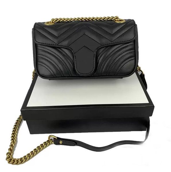 

designer fashion marmont bag love heart v wave pattern satchel shoulder bag chain handbags crossbody purse lady leather classic style tote b