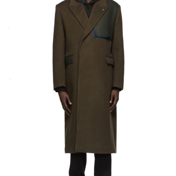 

2020ader autumn winter new lapel slim fit east gate temperament commuter big pocket men's and women's overcoat, Black;green