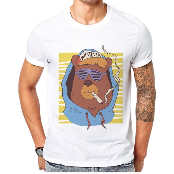 

новое прибытие hip hop мультфильм творческий медведь printed мужские топы tee короткие рукава высокого качества вскользь тройники толстовка