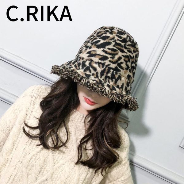 

wide brim hats harajuku autumn winter women leopard bucket hat female girls fashion warm foldable fisherman bob outdoor travel cap panama, Blue;gray