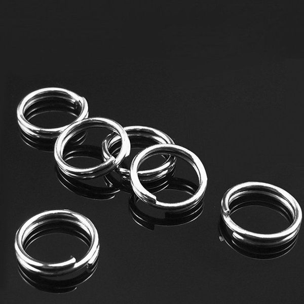 

100pcs/lot double loop split rings fishing lure stainless steel round connectors quick change o rig 7 size fishing tools sqcsmi pingtoy