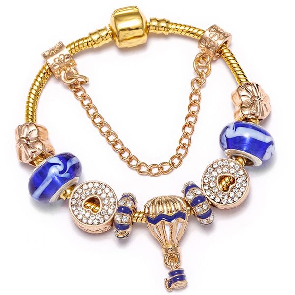 2022 novo charme pulseira rosa joaninha de ouro feliz balão de ar quente coração europeu charme beads honeycomb grânulos pulseira se encaixa pandora charme braceletes colar