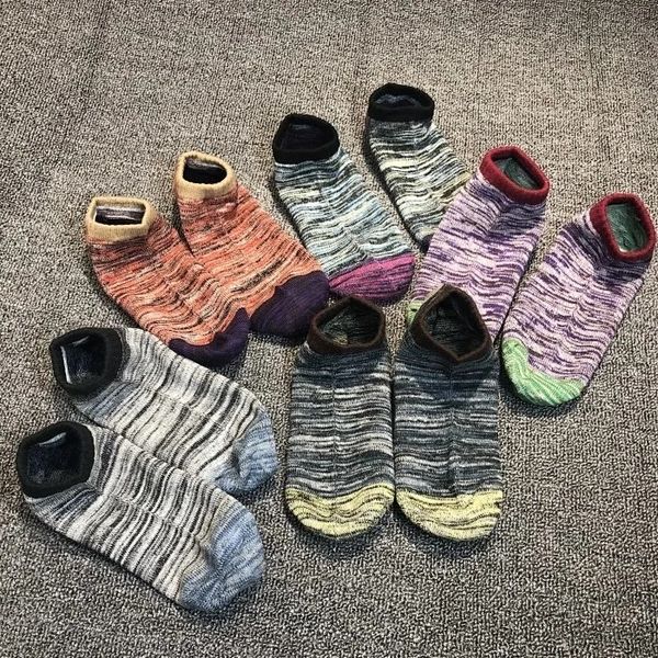 

independent national style woven men's right angle boat socks environment friendly linen bag with 5 pairs of bags for ventilation