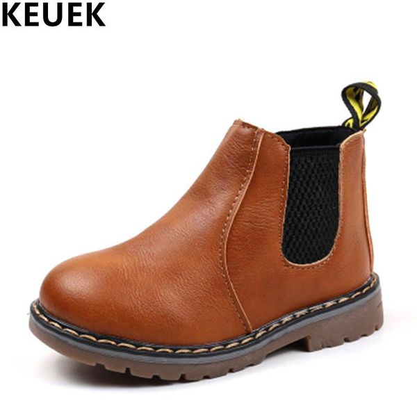 

new arrival pu leather spring autumn children boots boys girls shoes british style kids ankle boots 04b sqcutg, Black