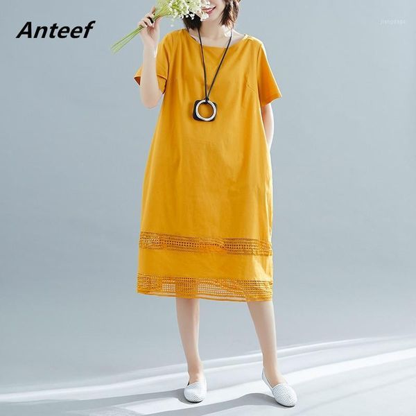 

yellow cotton linen plus size vintage women casual loose summer elegant dress clothes 2020 ladies dresses sundress streetwear1, Black;gray