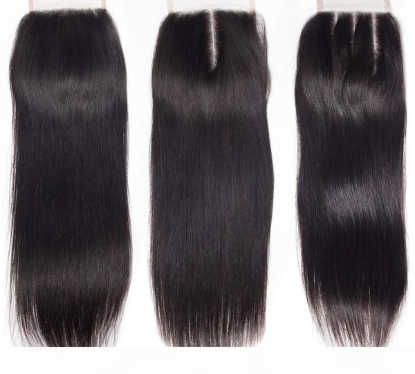 

good hair lace closure 8a natural color virgin malaysian hair straight part middle part 3 part closure ing, Black;brown