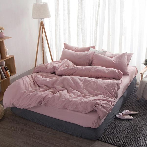 

bedding set luxury solid color 3/4 piece set family bed linen quilt cover pillowcase