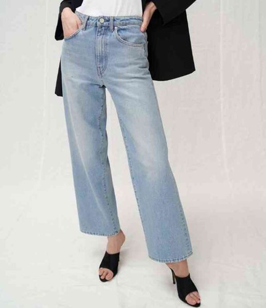 

women's jeans autumn winter women wide leg fashion high waist classic ladies long denim pants female trousers with pockets 492x, Blue