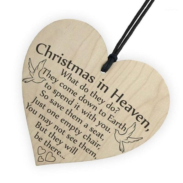 

christmas decorations 1pcs festive party xmas tree ornaments kids gifts diy heart shaped wooden pendants drop 1
