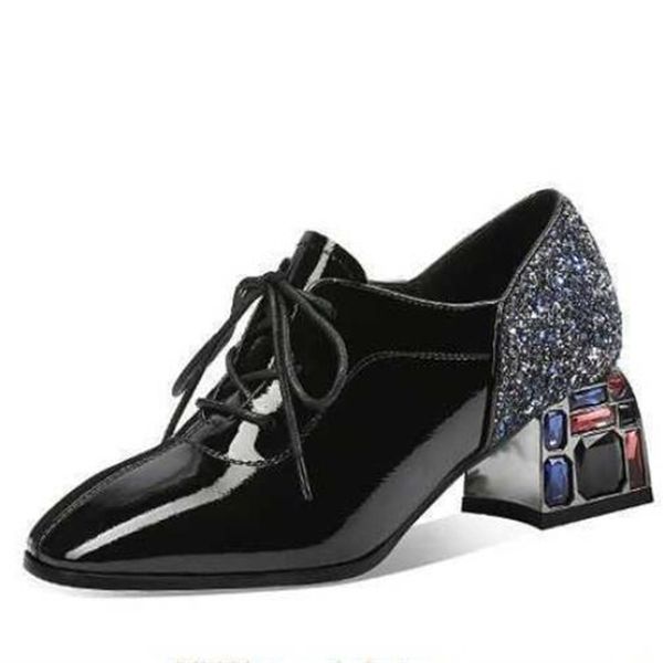 

high-heeled leather wild women shoes with high heels fj0p, Black