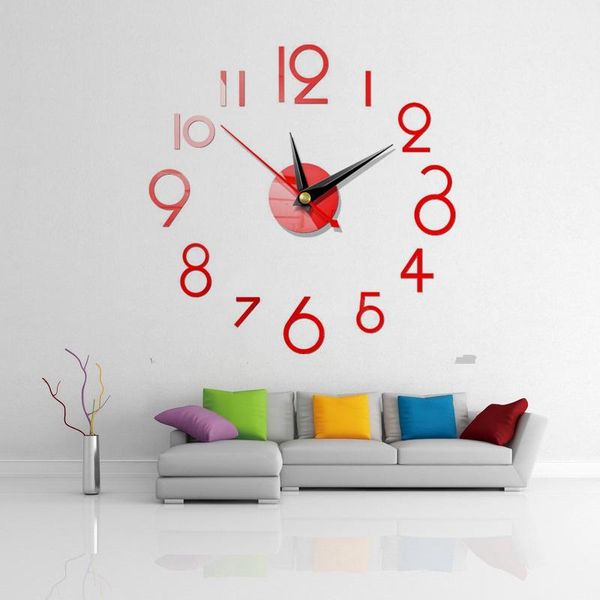 

new home decoration wall clock big mirror wall clocks modern design clocks diy wall sticker unique gift fashion clock