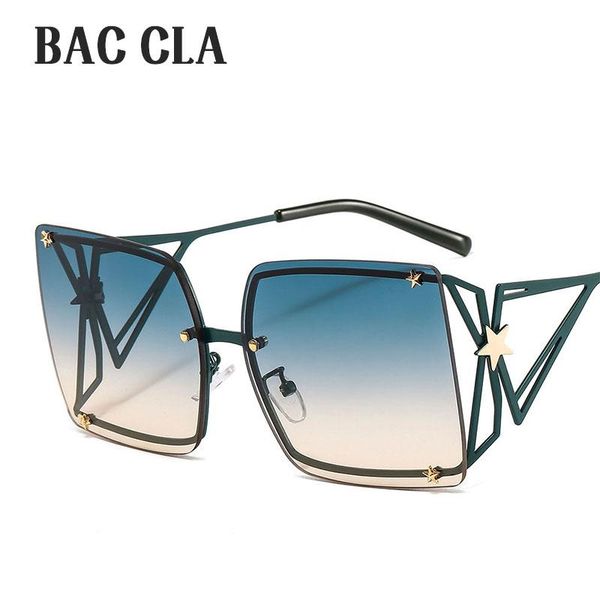 

sunglasses bac cla ladies 2021 five-pointed star retro metal large frame shade uv400 gafas de sol, White;black