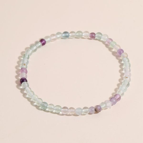 

oaiite natural rainbow fluorite stone bead bracelet 4mm bead yoga bracelet mini gem stone energy drop shipping, Black