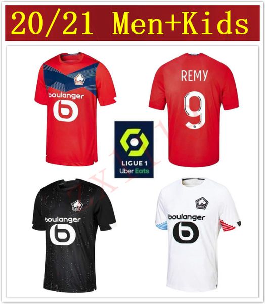 

losc lille new 2020 2021 soccer jerseys david fonte bamba yazici football shirt 20 21 lille olympique jikone 10 maillot kids kit, Black;yellow