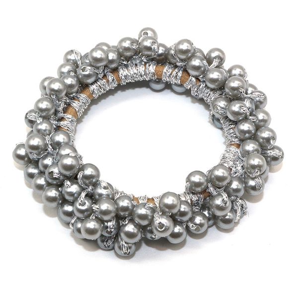 

2021 latest 14 colors woman elegant pearl ties beads girls scrunchies rubber bands ponytail holders accessories elastic hair band new