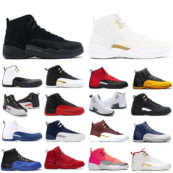 

new arrival 12 12s shoes university gold reverse flu game stone blue wings gamma blue mens xii sport sneakers 40-47