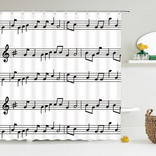 

shower curtains music decoration curtain clef illustration cowboy guitar art deco print fabric bathroom decoration1