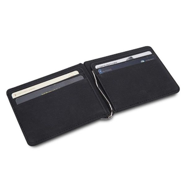 

wallets men money clip wallet casual leather male purses cash holder fashion short mini with metal clamp id case, Red;black