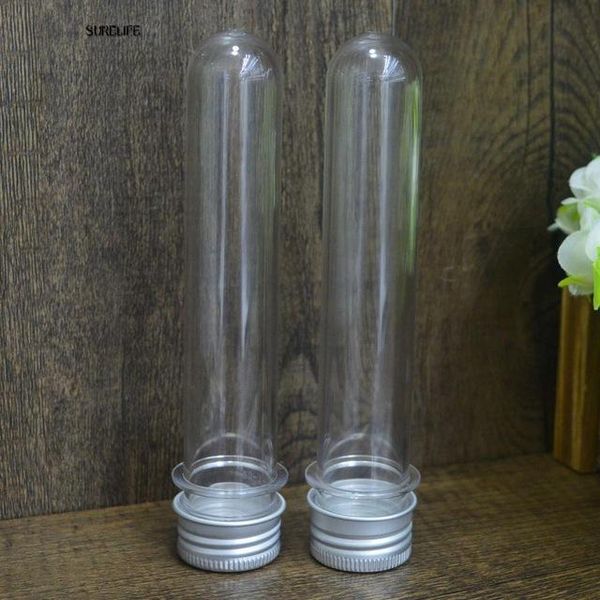

20/50pcs/lot clear plastic test tube ser 40ml round bottom wedding favors tubes tub