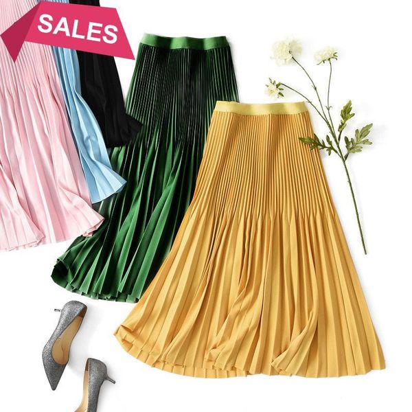 

new spring summer women pleated skirts elatic high waist long maxi chic female midi party tulle tutu skirt 2021 q9lg, Black