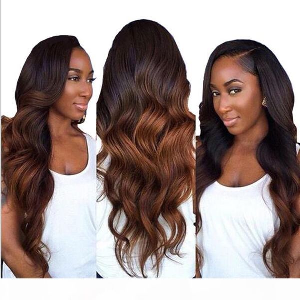 

brazilian body wave dark brown human hair bundles colored 4 30 two tone virgin hair weave wholesale brazilian human hair extensions, Black